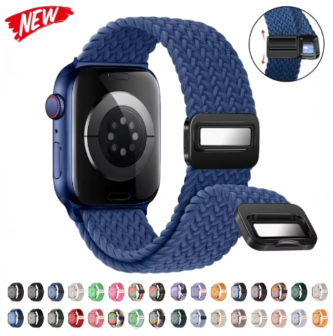 Nylon Uhrenarmband geflochten für Apple Watch verschiedene Farben