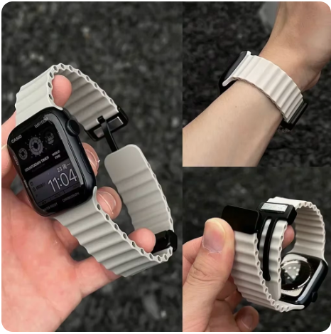 Silikon magnetisches Schnallenarmband für Apple Watch