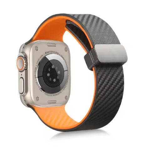 Silikon Kohlefaser Uhrenarmband für Apple Watch