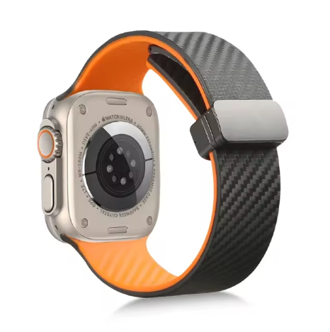 Silikon Kohlefaser Uhrenarmband für Apple Watch verschiedene Farben
