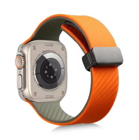Silikon Kohlefaser Uhrenarmband für Apple Watch verschiedene Farben