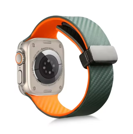 Silikon Kohlefaser Uhrenarmband für Apple Watch verschiedene Farben
