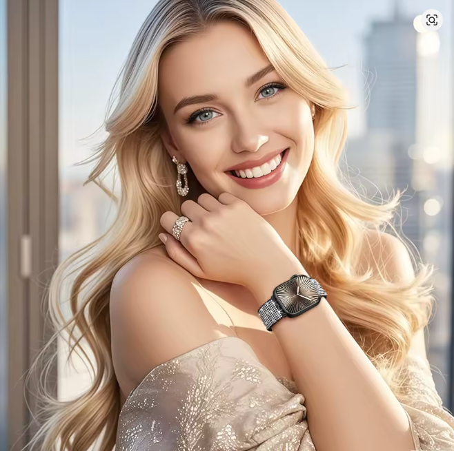 Nylon-Magnetarmband mit Glitzersteinen für Apple Watch verschiedene Farben