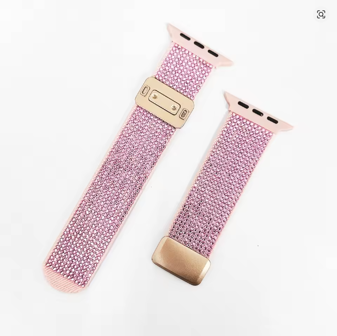 Nylon-Magnetarmband mit Glitzersteinen für Apple Watch verschiedene Farben