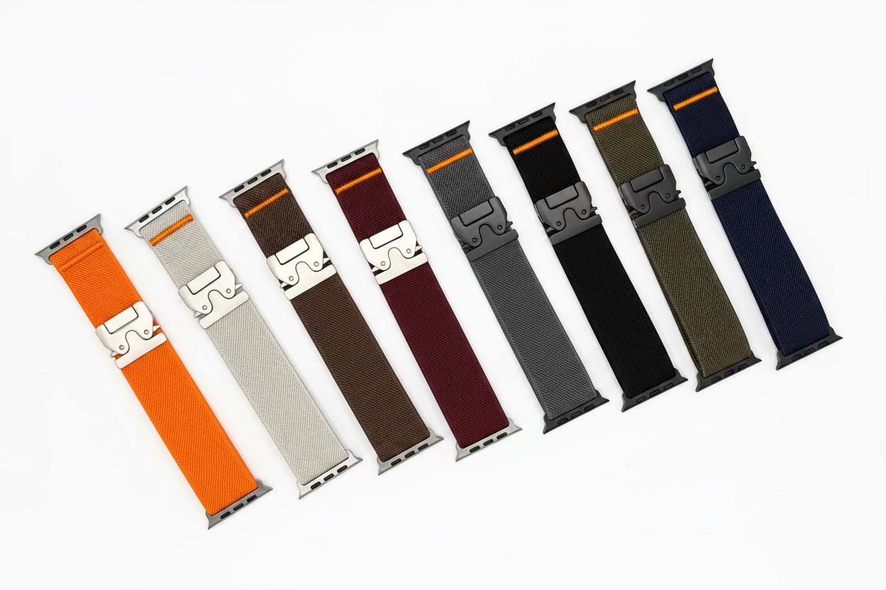 Nylon  Elastisches Uhrenarmband mit Schließe für alle Gelegenheiten Apple Watch verschiedene Farben
