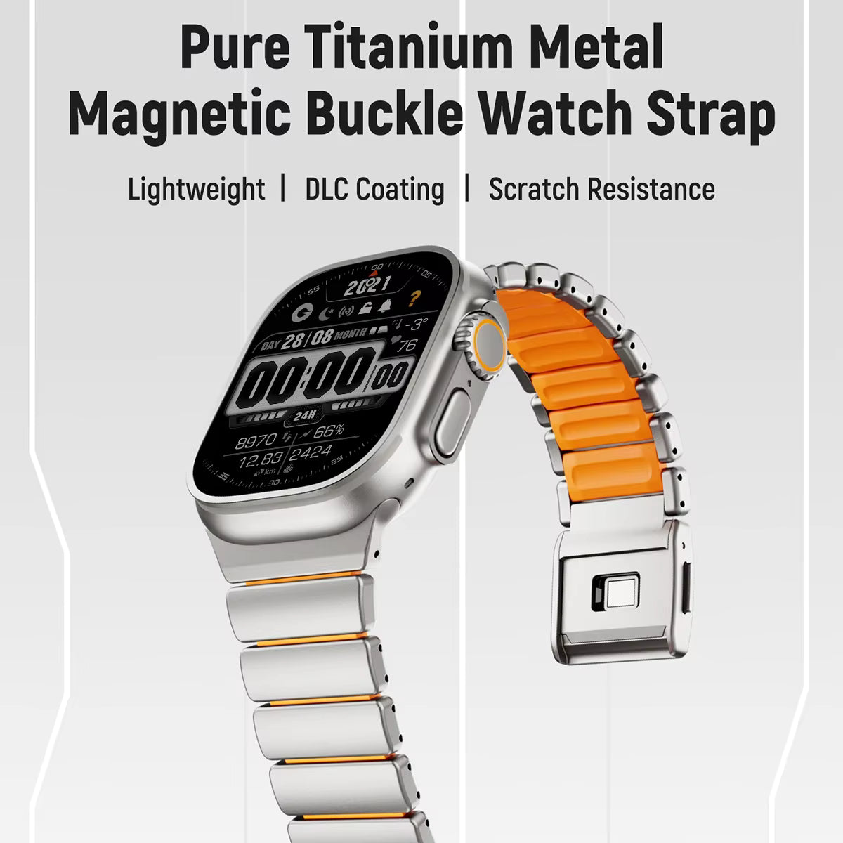 Titan-Silikon-Magnetarmband für Apple Watch Titan/schwarz