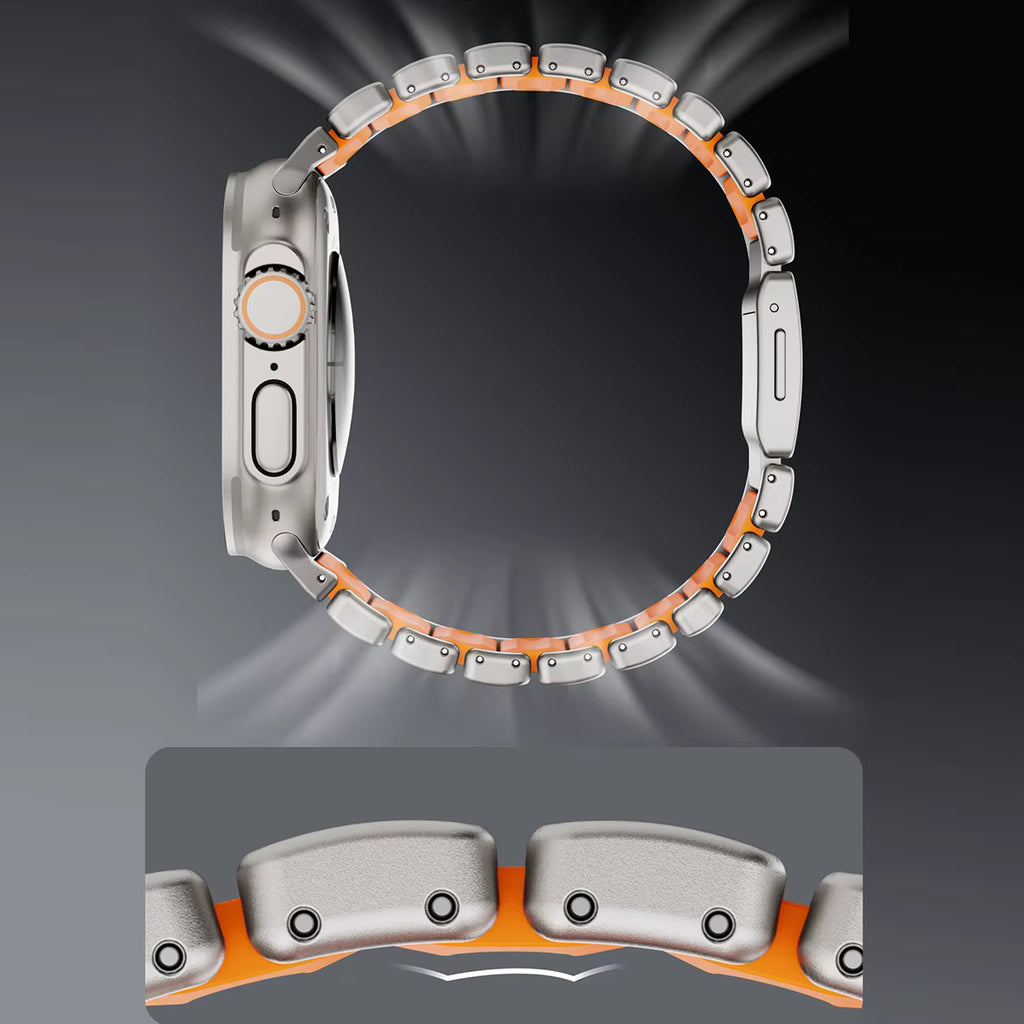 Titan-Silikon-Magnetarmband für Apple Watch Titan/schwarz