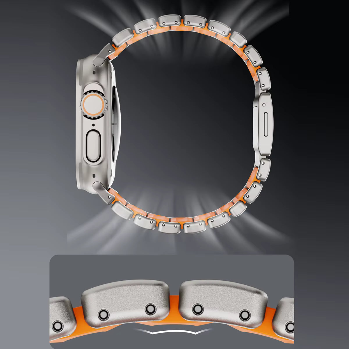 Titan-Silikon-Magnetarmband für Apple Watch Titan/schwarz